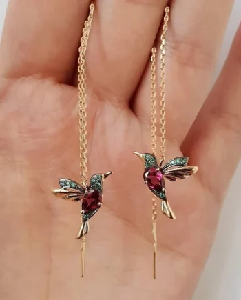 Mixed Zirconium Bird Earrings