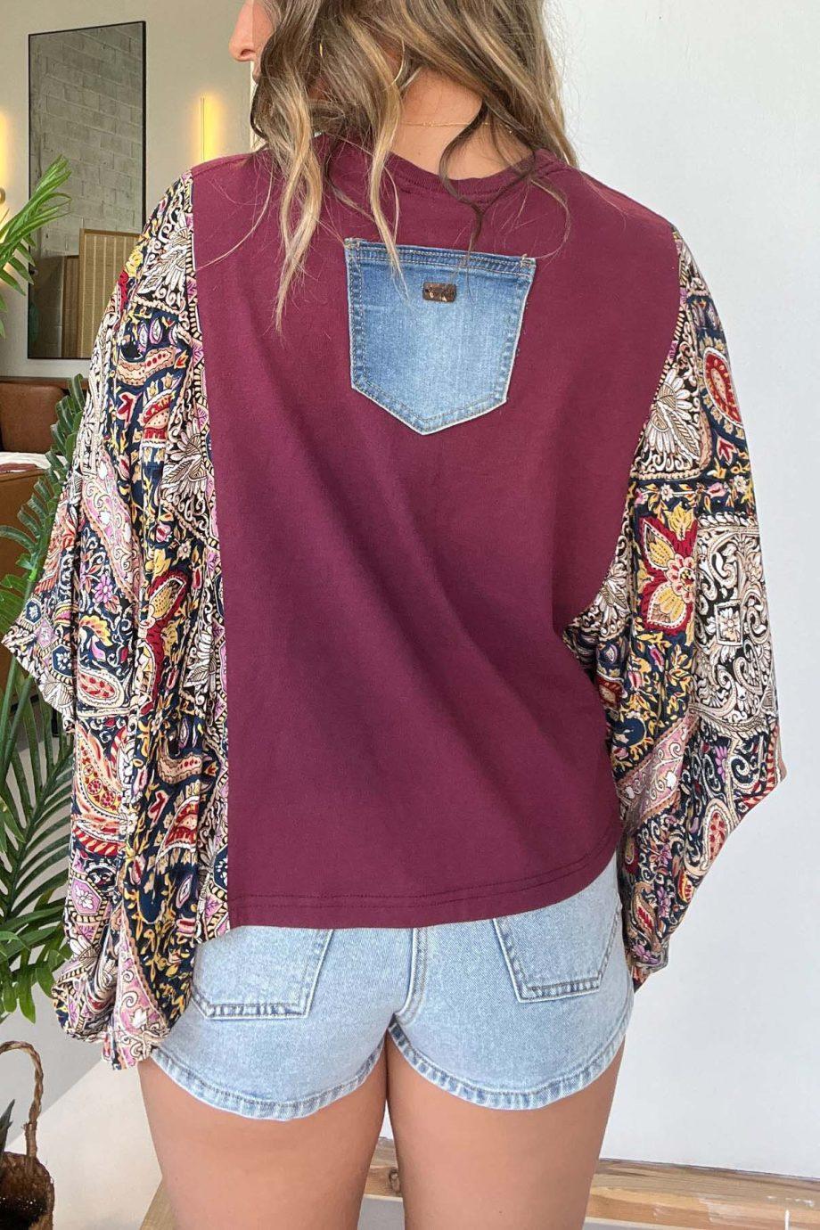 Guns N' Roses Mix & Match Tee Maroon Floral - Image 3
