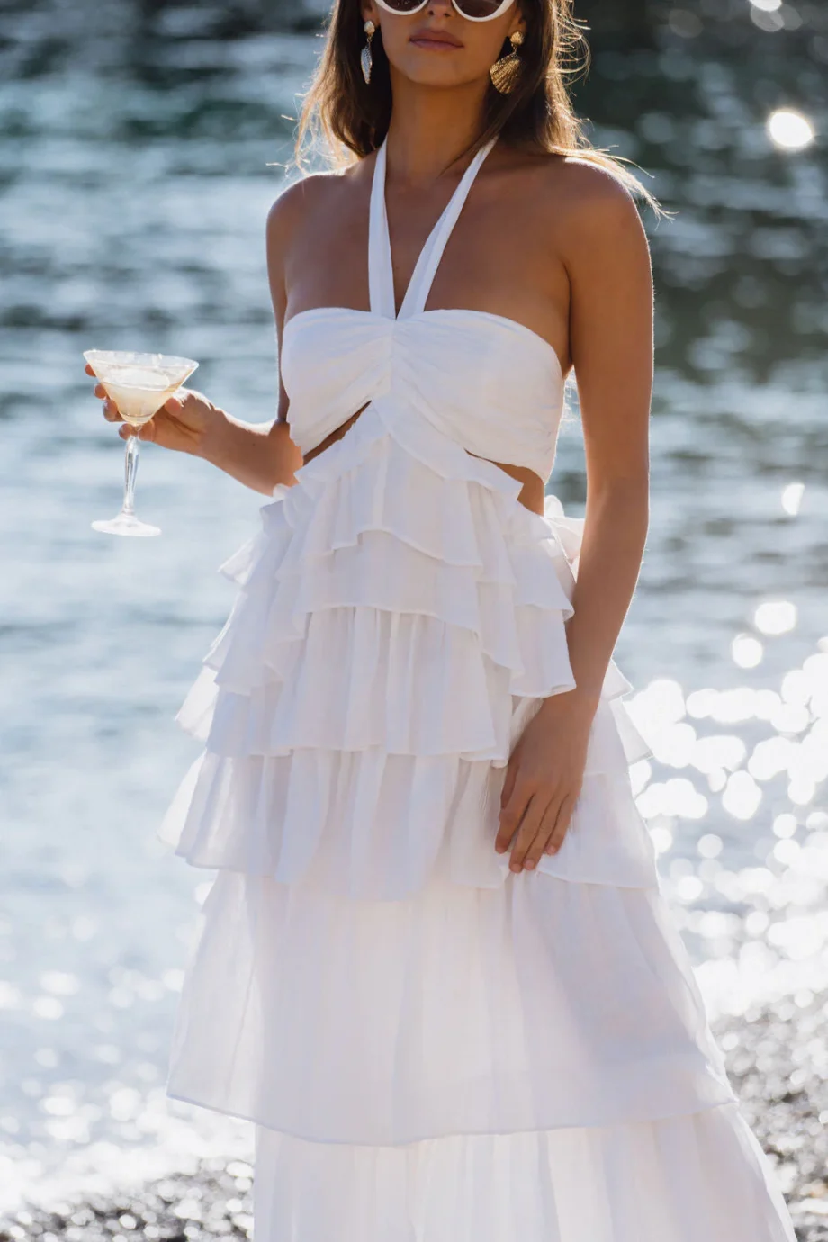 Chateau White Ruffle Maxi Dress - Image 2