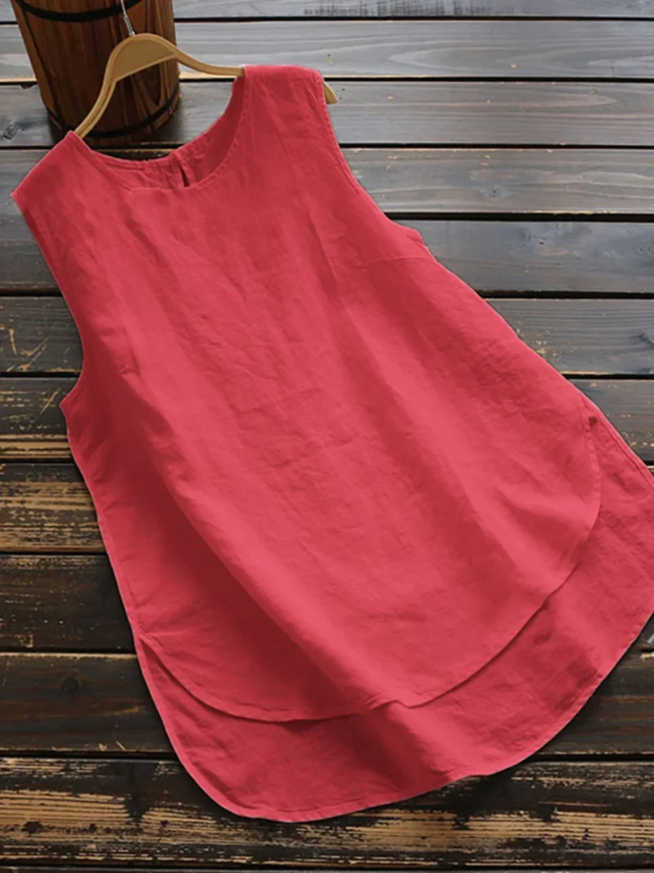 Cotton Sleeveless Paneled Shirts & Tops - Image 7