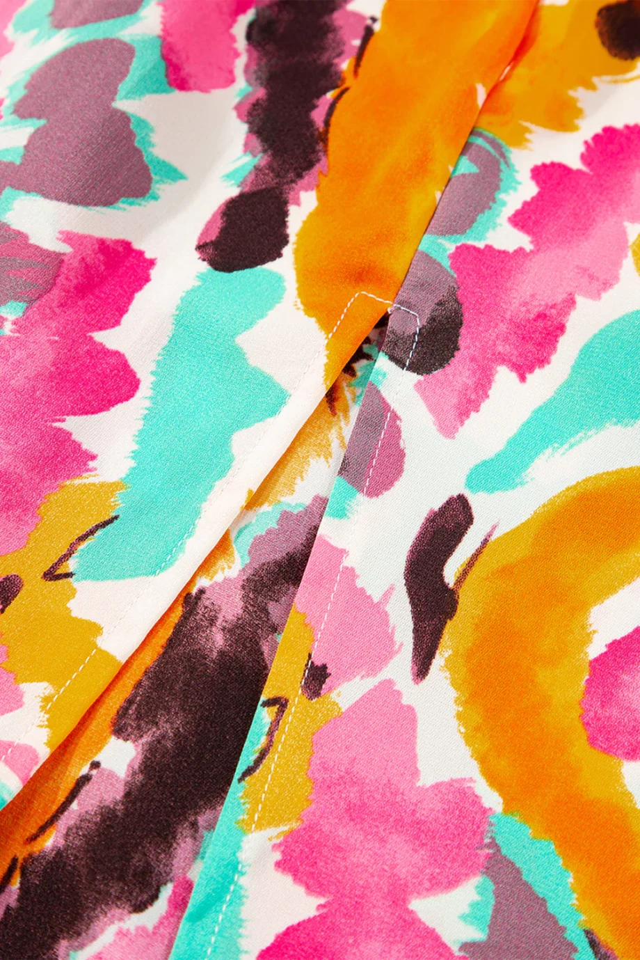 Pink Boho Tie-dye Print V Neck Maxi Dress - Image 18