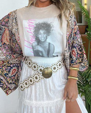 Whitney Houston Mix & Match Tee Beige Floral