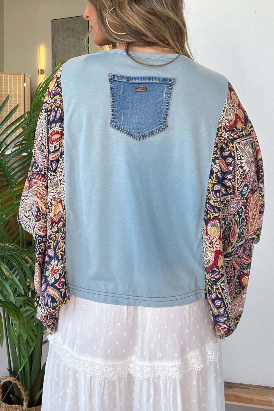 The Beatles Mix & Match Tee Blue Floral - Image 3