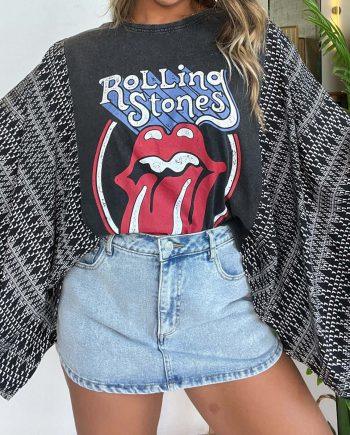 The Rolling Stones Mix & Match Tee Black Aztec
