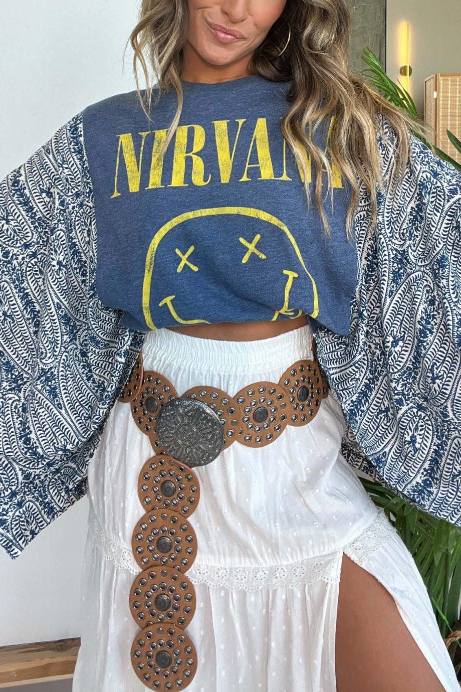 Nirvana Mix & Match Tee Blue Floral - Image 2