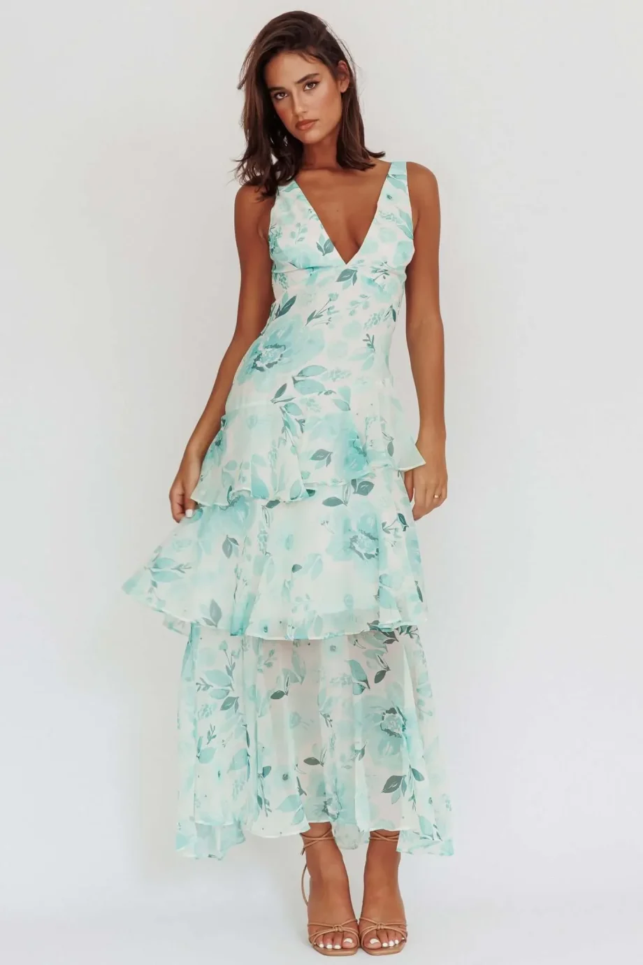 Strappy Back Ruffle Midi Dress - Image 9