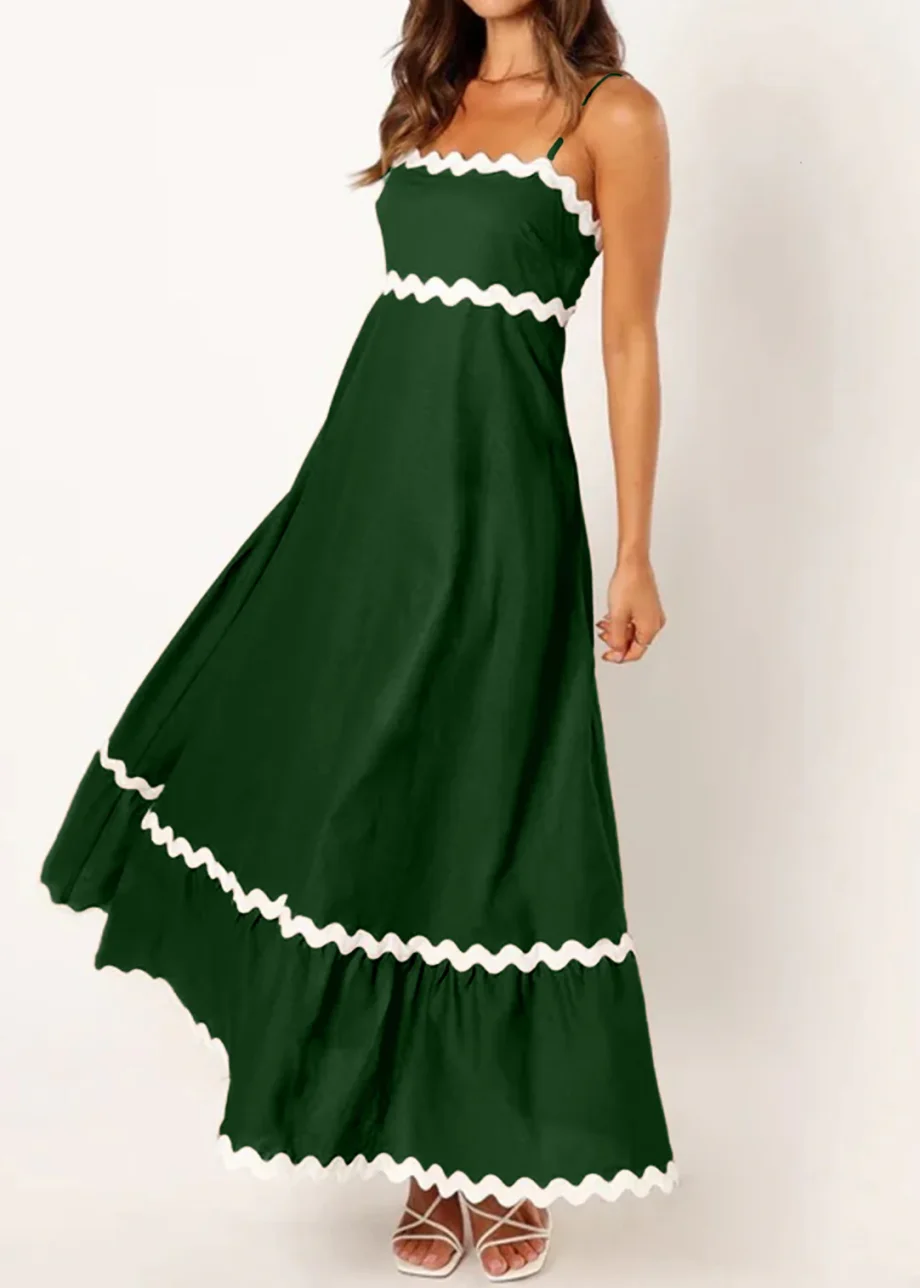 White Lace Stitching Elegant Strapless Tube Top Long Dress - Image 9