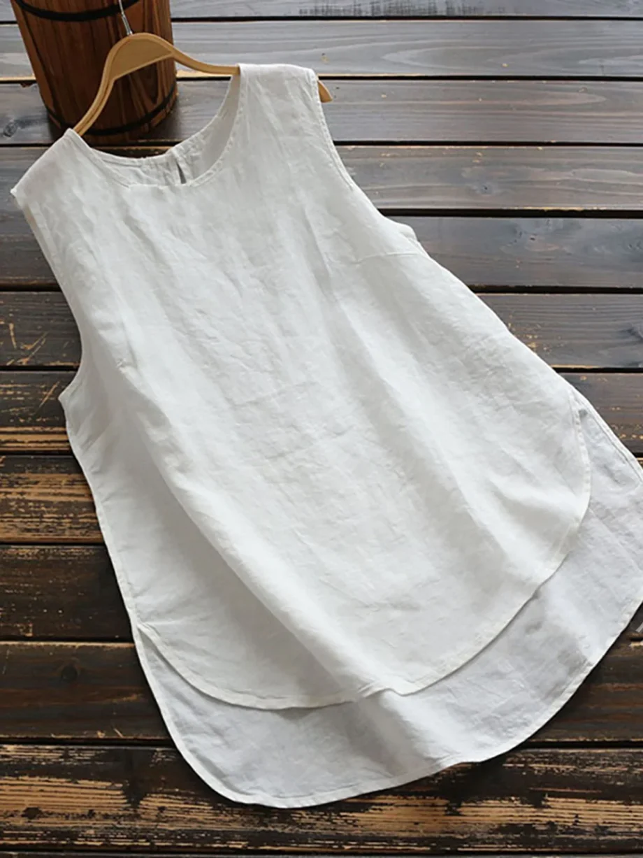 Cotton Sleeveless Paneled Shirts & Tops - Image 2