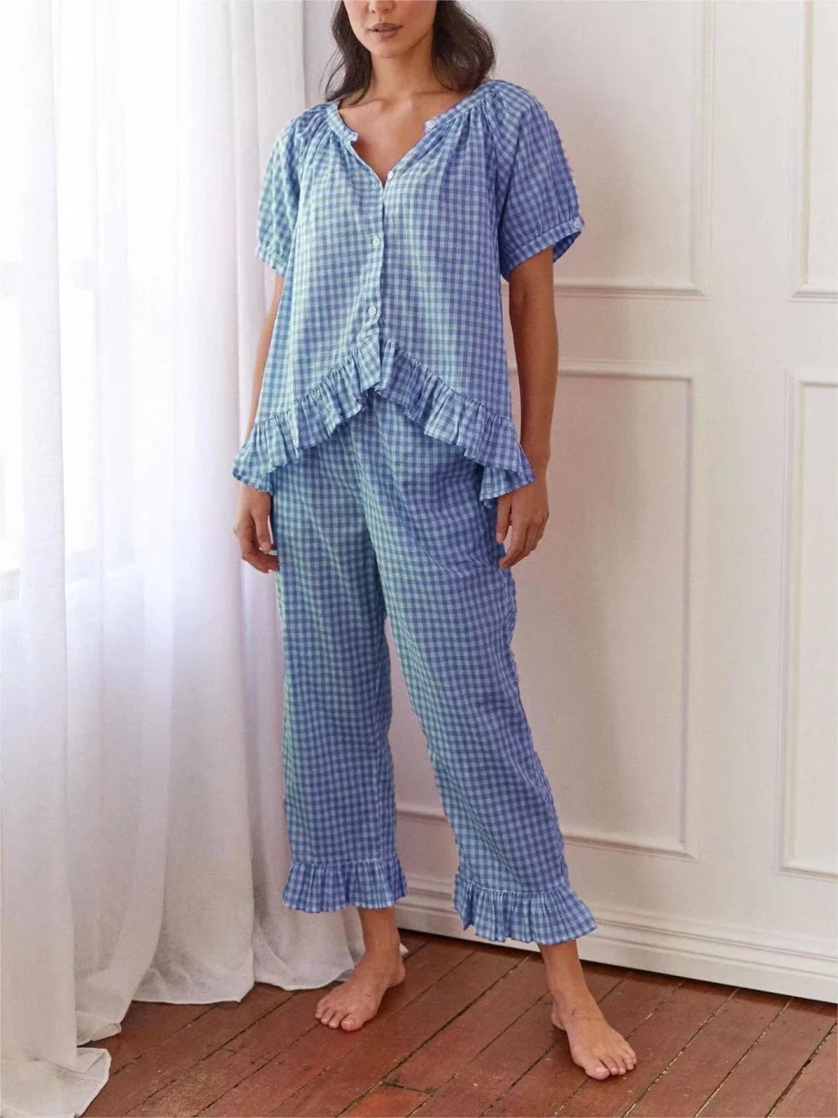 Sophie Sleep Set Gingham Berry - Image 7