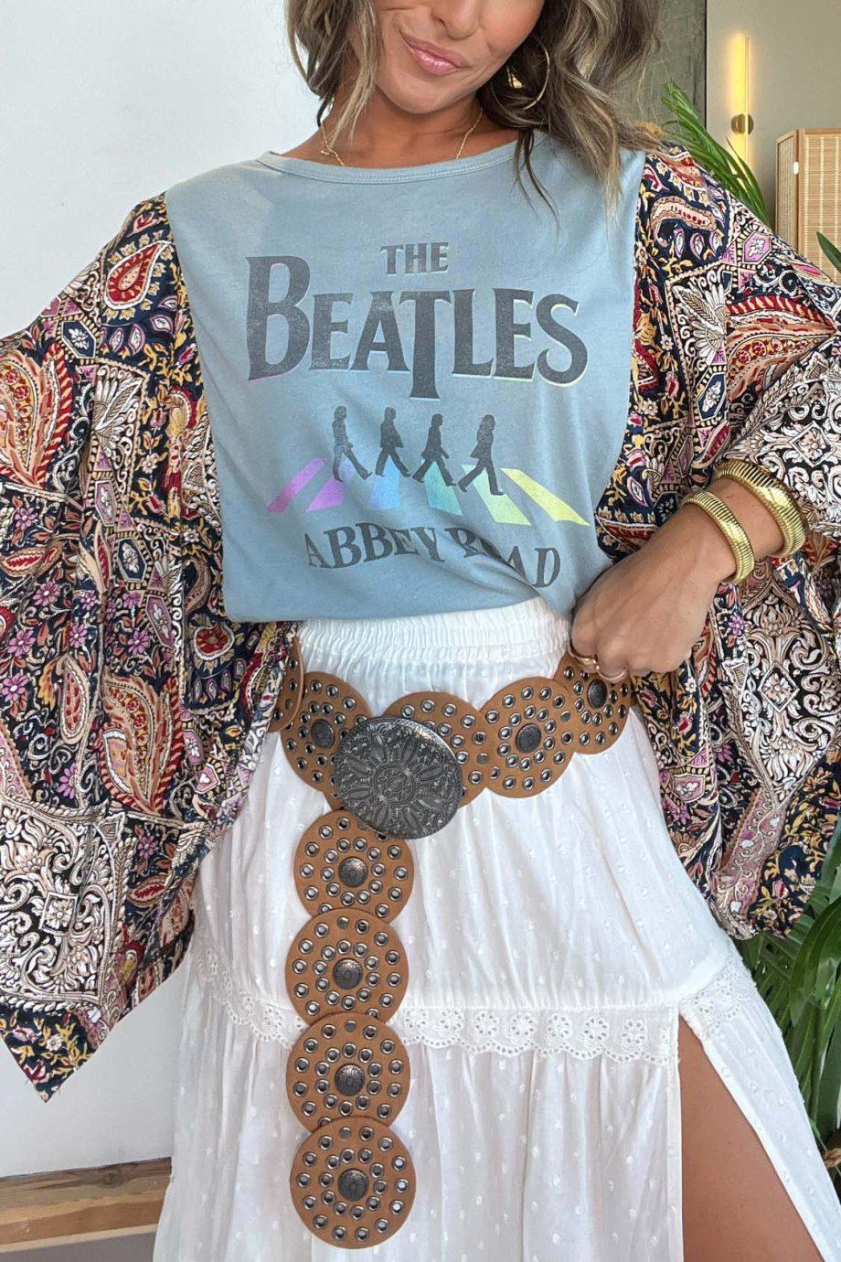 The Beatles Mix & Match Tee Blue Floral - Image 2